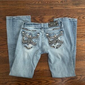 Miss Me Light Blue Boot Cut Jeans with Embellished Back Pockets